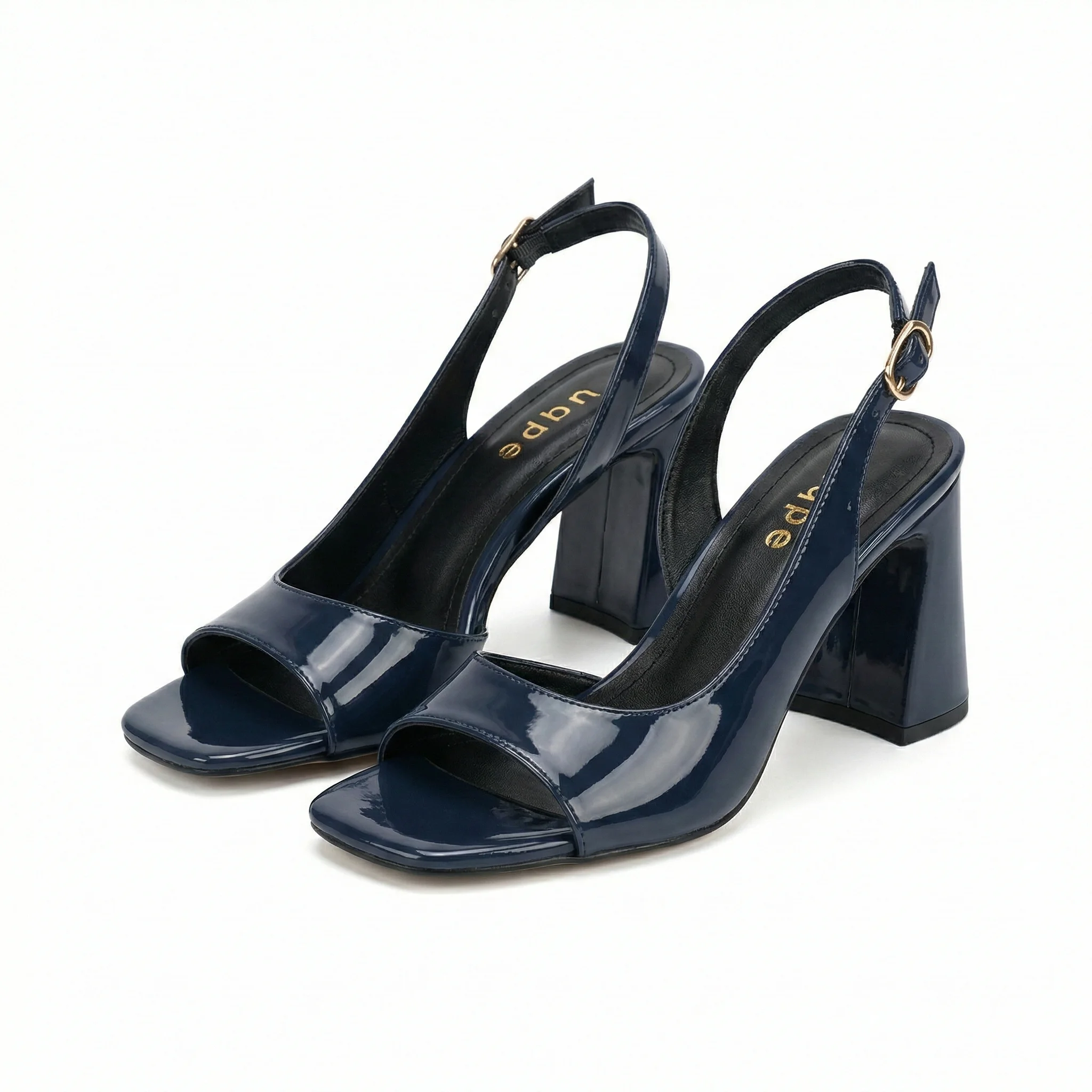 Doria Küt Burunlu Topuklu Sandalet - LACİVERT RUGAN