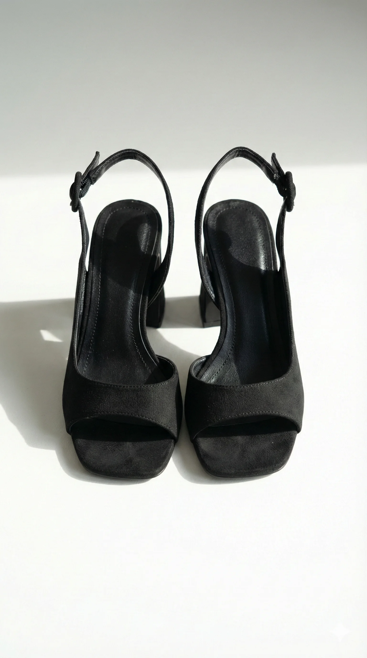 Doria Küt Burunlu Topuklu Sandalet - SİYAH SÜET