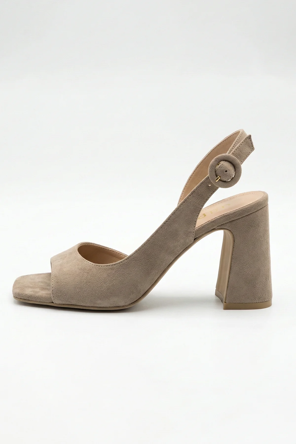 Doria Küt Burunlu Topuklu Sandalet - VİZON SÜET