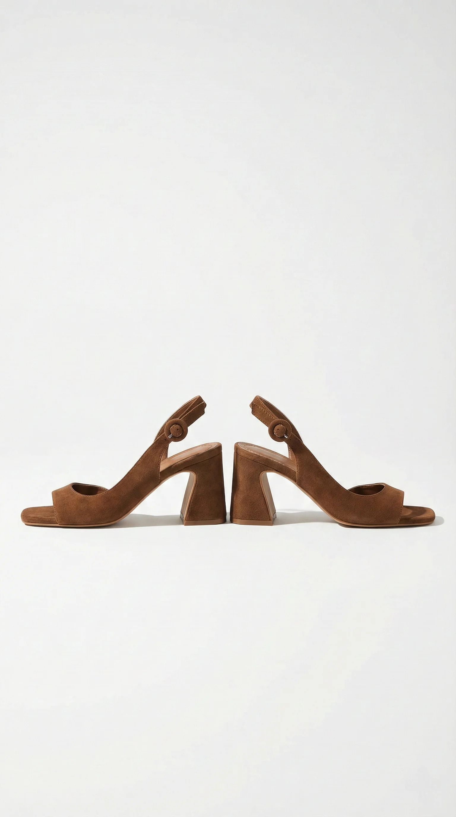 Doria Küt Burunlu Topuklu Sandalet - TABA SÜET