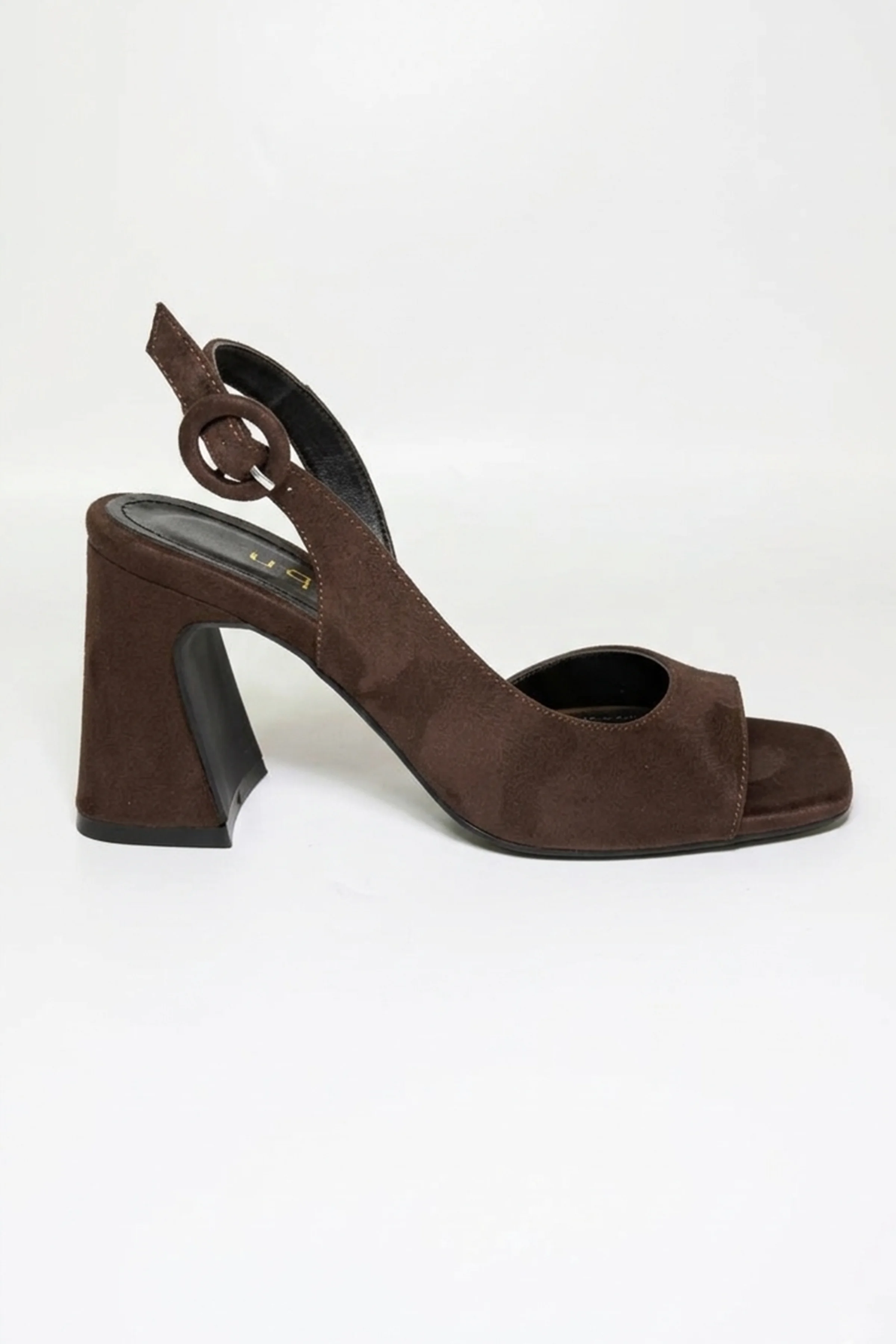 Doria Küt Burunlu Topuklu Sandalet - KAHVE SÜET