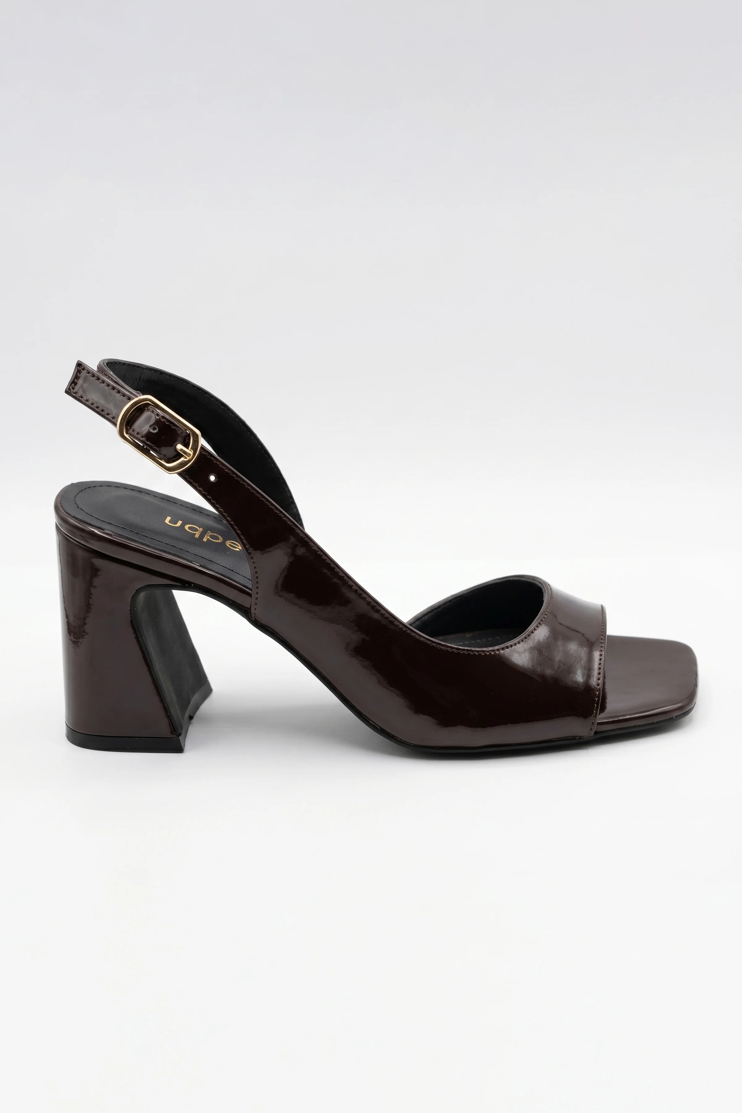 Doria Küt Burunlu Topuklu Sandalet - KAHVE RUGAN