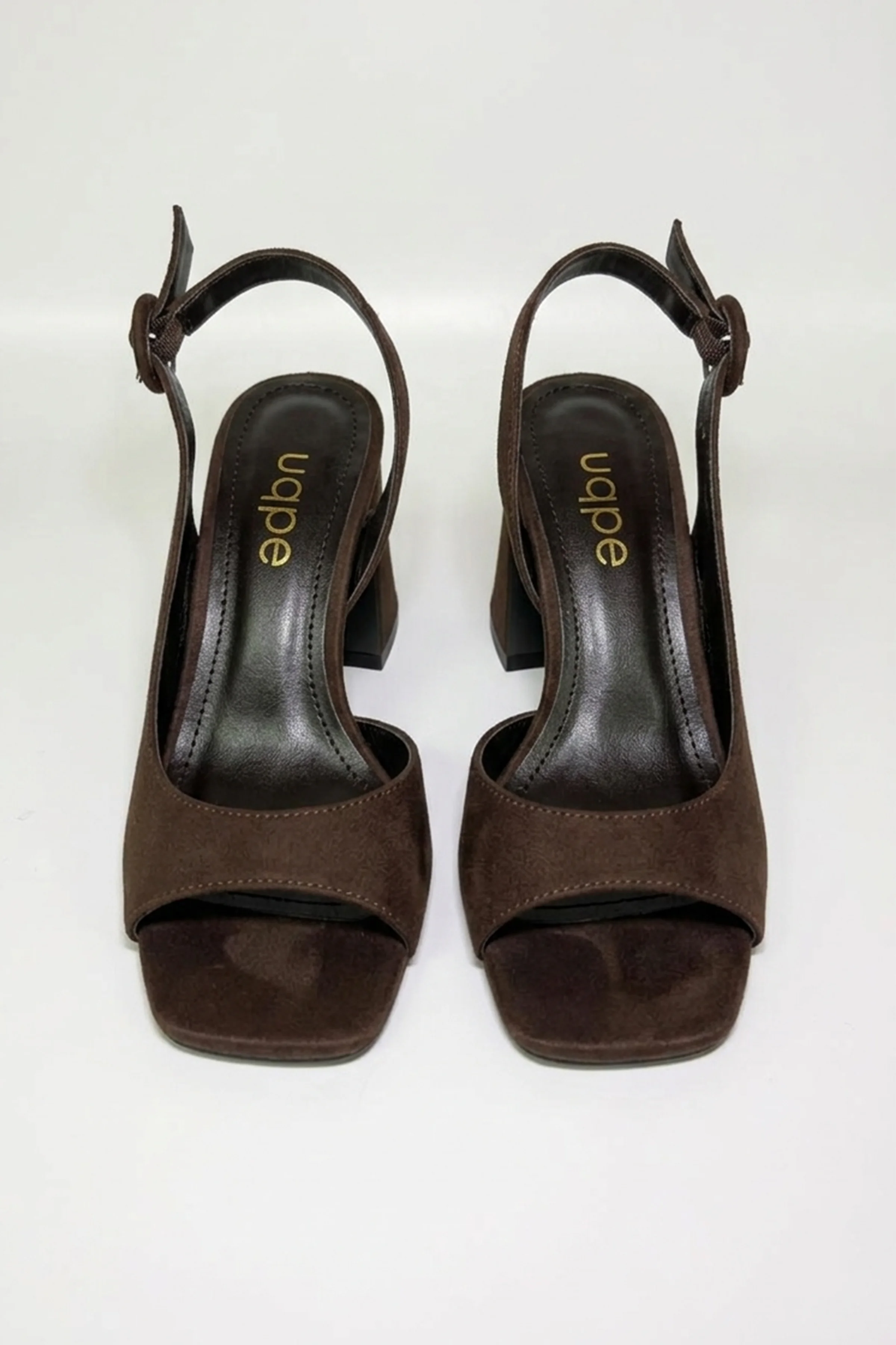 Doria Küt Burunlu Topuklu Sandalet - KAHVE SÜET