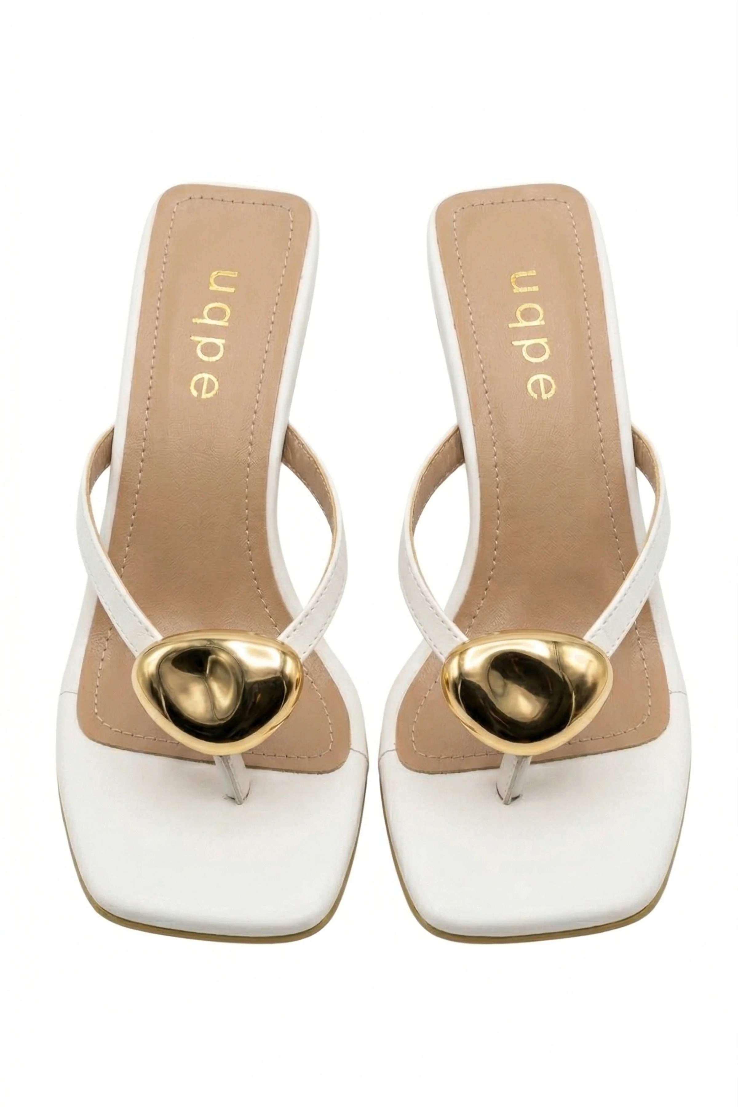 Nila Gold Aksesuarlı Parmak Arası Kadeh Topuklu Terlik