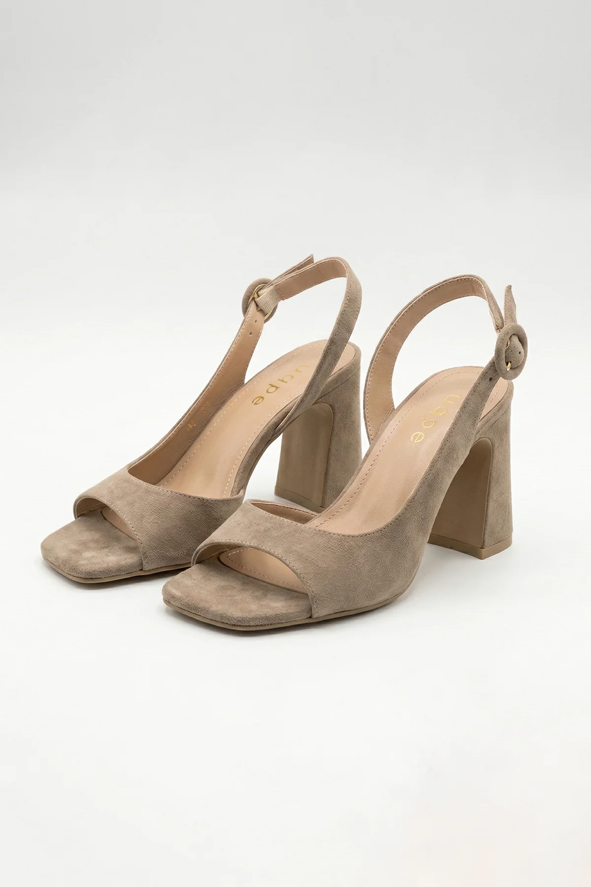 Doria Küt Burunlu Topuklu Sandalet - VİZON SÜET