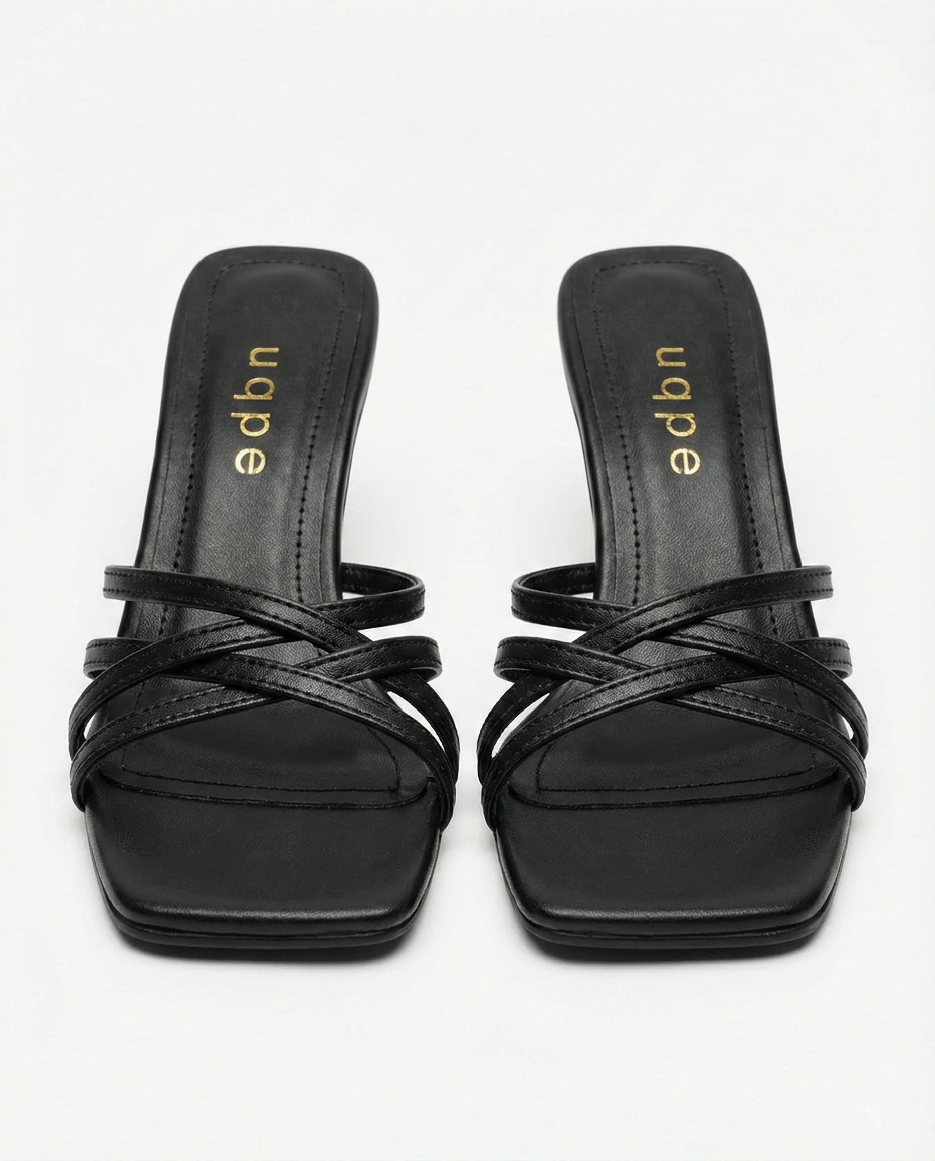 Monzas Çapraz Bantlı Kadeh Topuklu Terlik Mule - SİYAH FOLYO